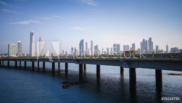 Picture of Panorama panama city skyline building car